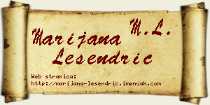 Marijana Lesendrić vizit kartica